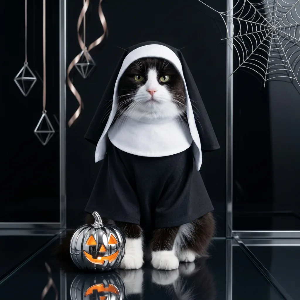 NunCat Halloween campaign concept, not final product